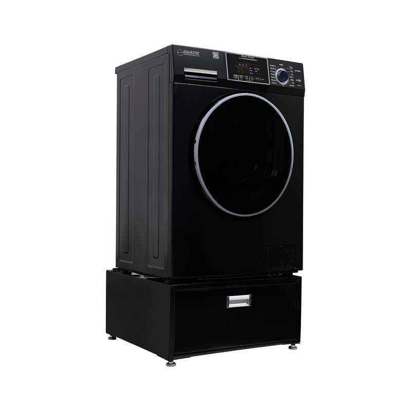 Lavadora secadora todo en uno sin ventilación, TOTALMENTE INTEGRABLE, espacio cero, 1.62 pies cúbicos/15 libras, 110V, 1400 RPM + pedestal