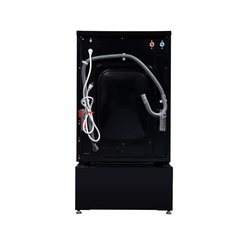 Lavadora secadora todo en uno sin ventilación, TOTALMENTE INTEGRABLE, espacio cero, 1.62 pies cúbicos/15 libras, 110V, 1400 RPM + pedestal