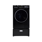 Lavadora secadora todo en uno sin ventilación, TOTALMENTE INTEGRABLE, espacio cero, 1.62 pies cúbicos/15 libras, 110V, 1400 RPM + pedestal