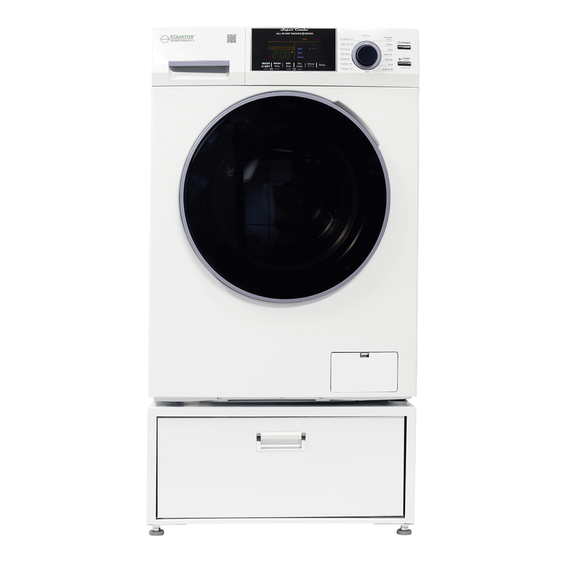 Lavadora-secadora todo en uno con SECADO POR VENTILACIÓN 30% MÁS RÁPIDO que el de condensación, 15 lb, 110 V + pedestal