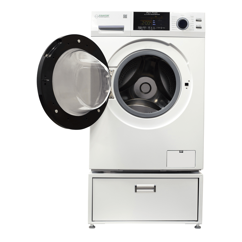 Lavadora-secadora todo en uno con SECADO POR VENTILACIÓN 30% MÁS RÁPIDO que el de condensación, 15 lb, 110 V + pedestal