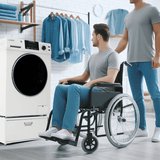 Lavadora-secadora todo en uno con SECADO POR VENTILACIÓN 30% MÁS RÁPIDO que el de condensación, 15 lb, 110 V + pedestal