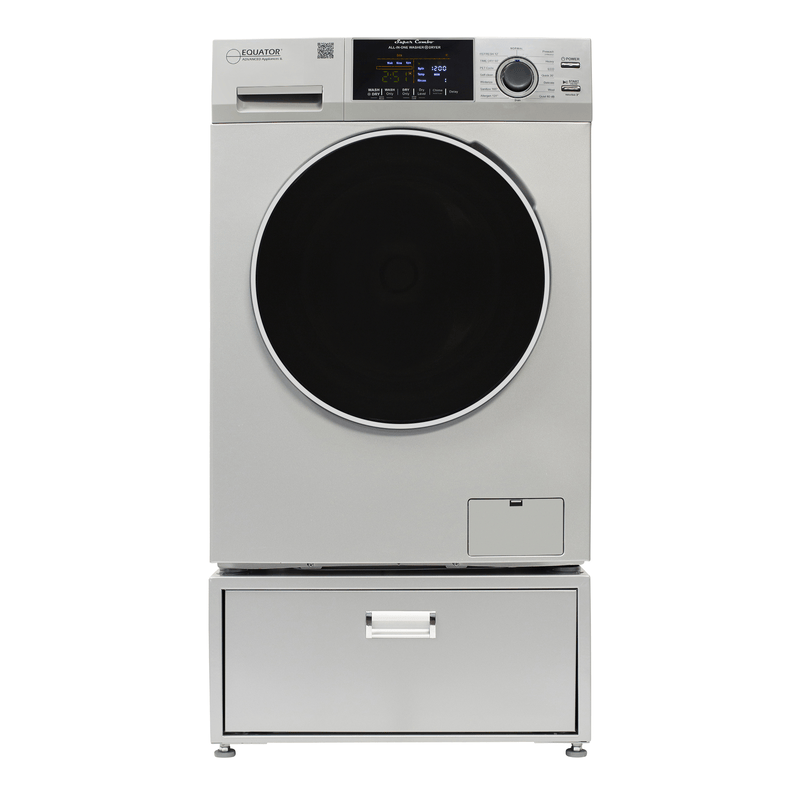 Lavadora-secadora todo en uno con SECADO POR VENTILACIÓN 30% MÁS RÁPIDO que el de condensación, 15 lb, 110 V + pedestal