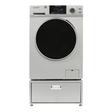Lavadora-secadora todo en uno con SECADO POR VENTILACIÓN 30% MÁS RÁPIDO que el de condensación, 15 lb, 110 V + pedestal