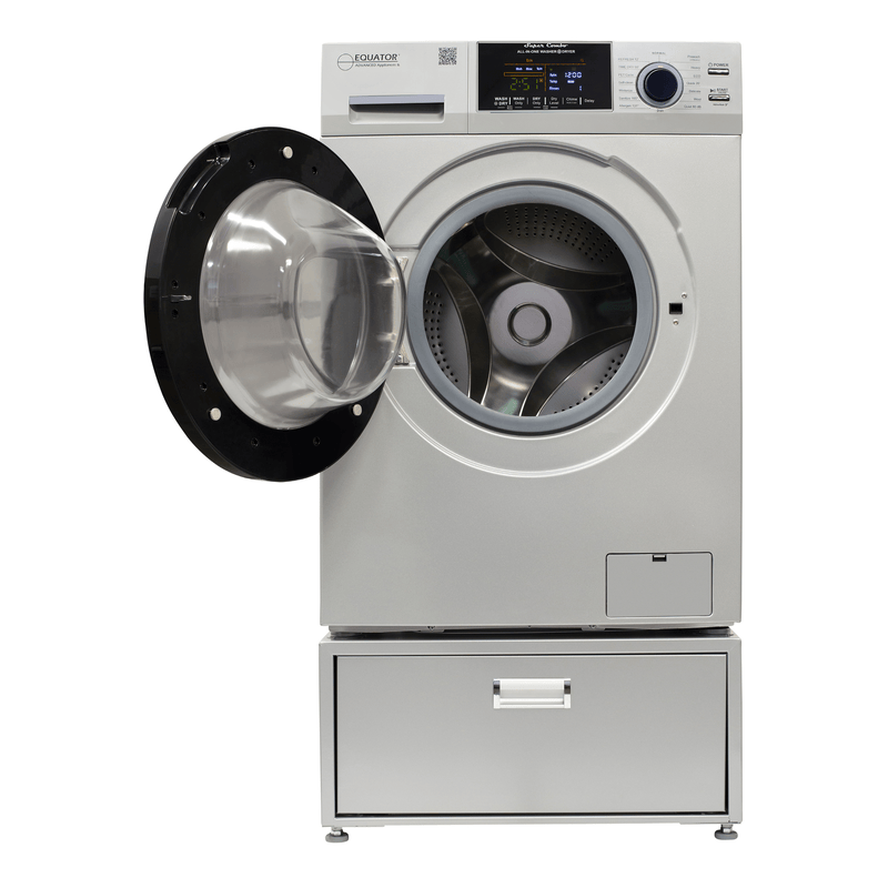 Lavadora-secadora todo en uno con SECADO POR VENTILACIÓN 30% MÁS RÁPIDO que el de condensación, 15 lb, 110 V + pedestal