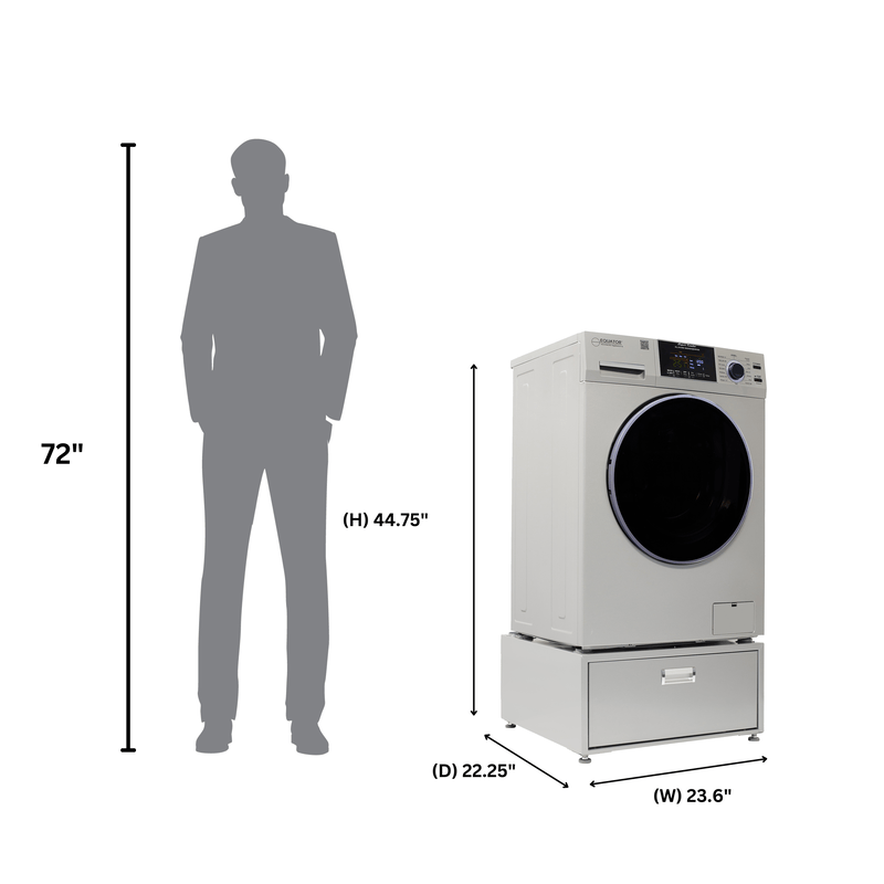 Lavadora-secadora todo en uno con SECADO POR VENTILACIÓN 30% MÁS RÁPIDO que el de condensación, 15 lb, 110 V + pedestal