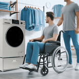 Lavadora-secadora todo en uno con SECADO POR VENTILACIÓN 30% MÁS RÁPIDO que el de condensación, 15 lb, 110 V + pedestal