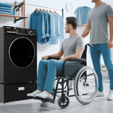 Lavadora-secadora todo en uno con SECADO POR VENTILACIÓN 30% MÁS RÁPIDO que el de condensación, 15 lb, 110 V + pedestal