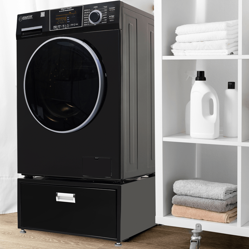 Lavadora-secadora todo en uno con SECADO POR VENTILACIÓN 30% MÁS RÁPIDO que el de condensación, 15 lb, 110 V + pedestal