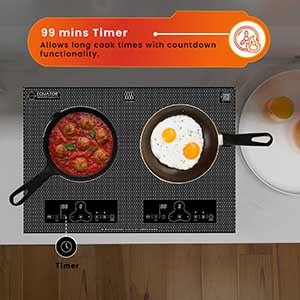 Equator 20inch Built-In/Freestanding 2 Burner HORIZONTAL Induction Cooktop 110V