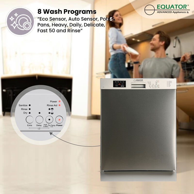 24 in 82 Series Dishwasher 14 place+Wine Rack 3.4g QUIET 51 dB 110V EStar