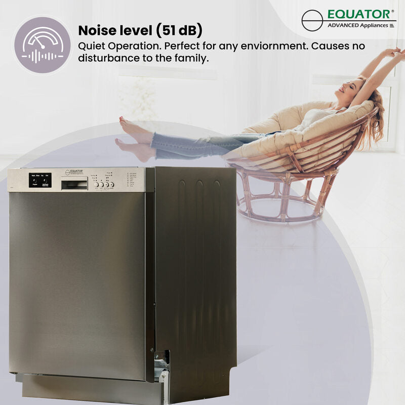 24 in 82 Series Dishwasher 14 place+Wine Rack 3.4g QUIET 51 dB 110V EStar