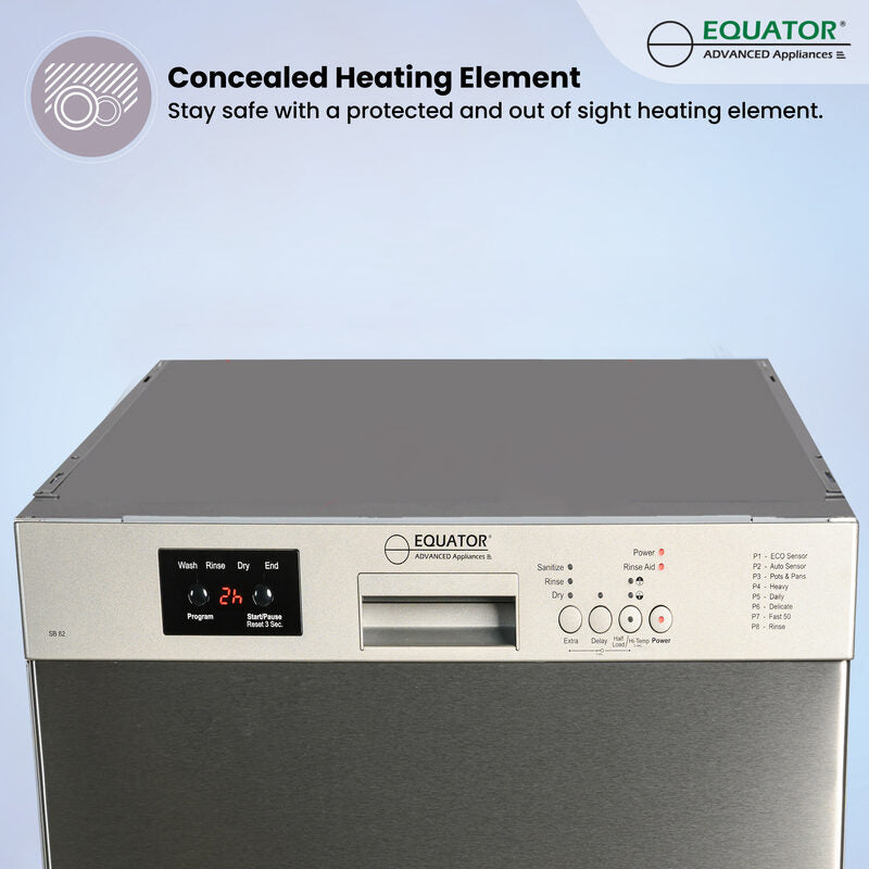 24 in 82 Series Dishwasher 14 place+Wine Rack 3.4g QUIET 51 dB 110V EStar