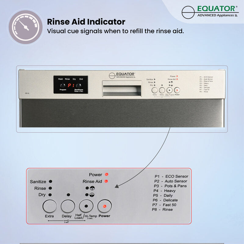 24 in 82 Series Dishwasher 14 place+Wine Rack 3.4g QUIET 51 dB 110V EStar