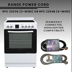 Equator 24 inch Electric Cooking Range 4 Ceramic Burner CONVECTION OVEN+AIR FRYER White