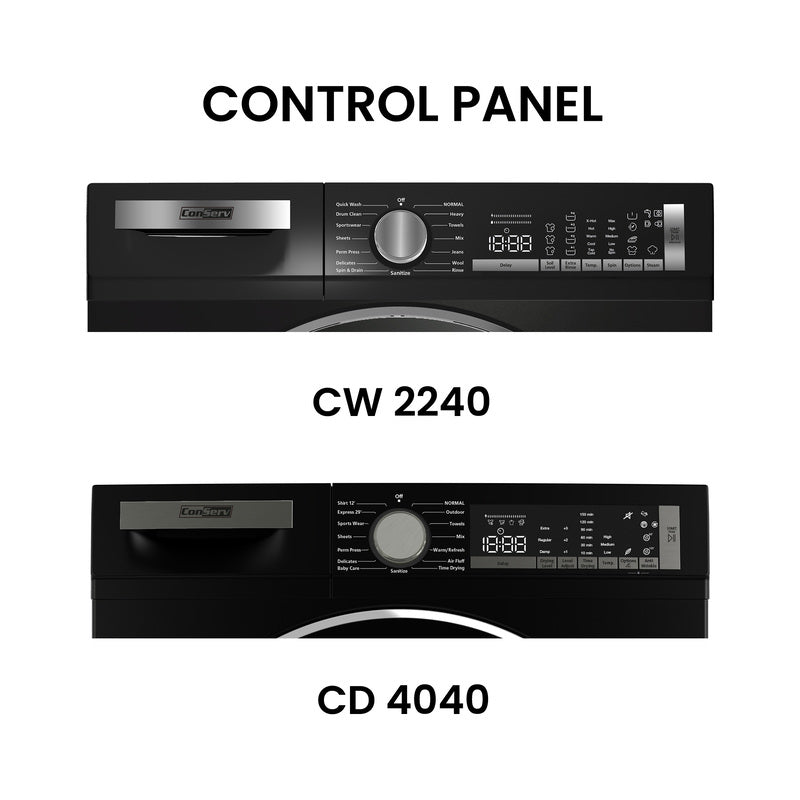 Lavadora Conserv Luxe de 2.2 pies cúbicos 110V + Secadora de condensación de 4 pies cúbicos 220V, garantía de 2 años