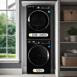 Lavadora Conserv Luxe de 2.2 pies cúbicos 110V + Secadora de condensación de 4 pies cúbicos 220V, garantía de 2 años
