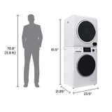 LAVADORA PREMIUM APILABLE 110V EW 826 1.62 pies cúbicos 15 libras + SECADORA VENTILADA DIGI ED 852 3.5 pies cúbicos