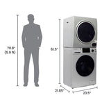 LAVADORA PREMIUM APILABLE 110V EW 826 1.62 pies cúbicos 15 libras + SECADORA VENTILADA DIGI ED 852 3.5 pies cúbicos