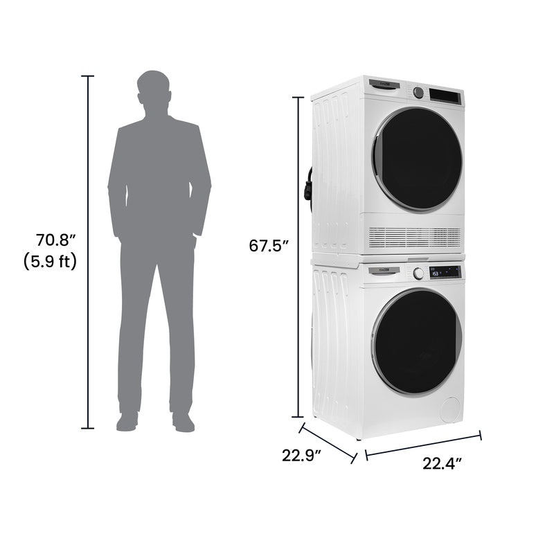 Lavadora Conserv Luxe de 2.2 pies cúbicos 110V + Secadora de condensación de 4 pies cúbicos 220V, garantía de 2 años