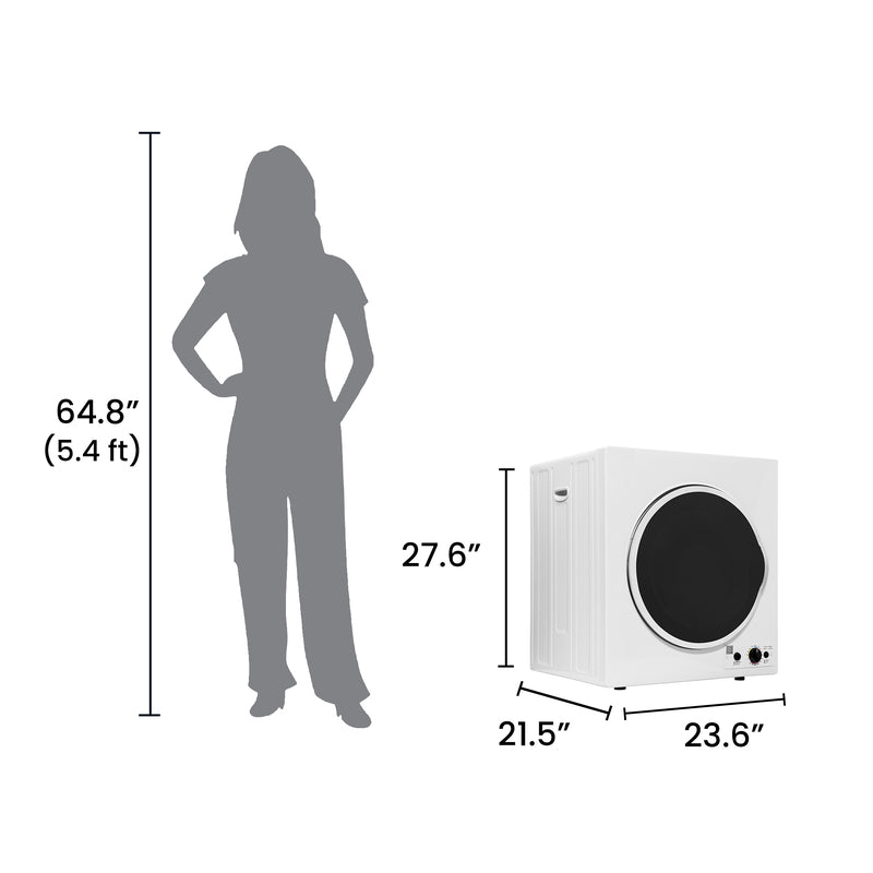 Secadora compacta ventilada con sensor 3.5 pies cúbicos/13 libras 110V CONTROLES INFERIORES (Reacondicionada)