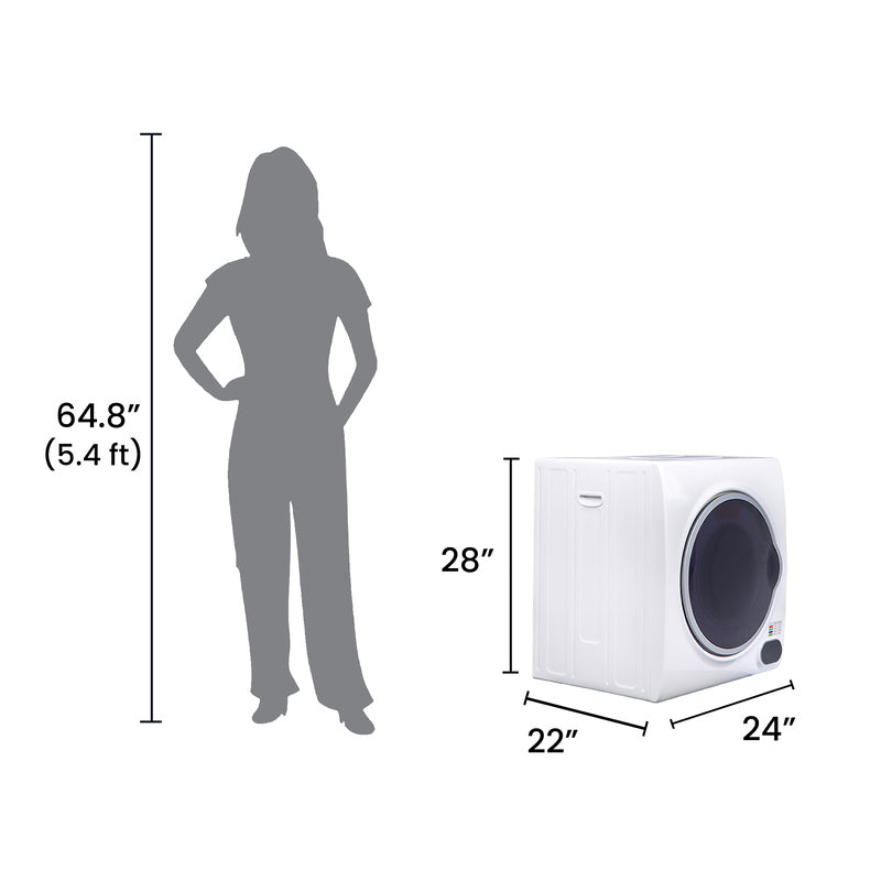 Compact Vented Sensor Dryer 3.5cf/13lbs 110V Bottom control DIGITAL