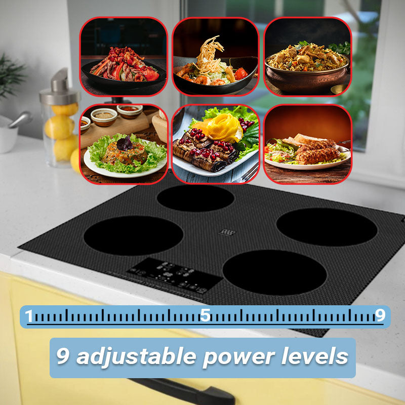 Table de cuisson à induction encastrable Equator de 24 pouces, 4 foyers, fonction Power Boost, maintien au chaud, 240V, 7400W