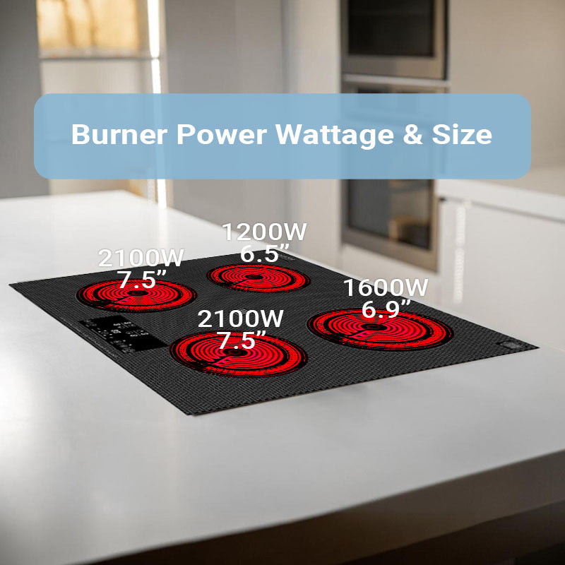 Table de cuisson à induction encastrable Equator de 24 pouces, 4 foyers, fonction Power Boost, maintien au chaud, 240V, 7400W