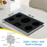 Equator 36 inch Built-In 5 Burner Induction Cooktop POWER BOOST Keep Warm 240V/9600W