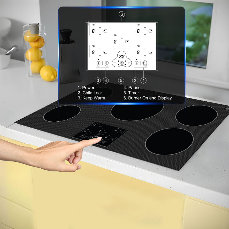 Equator 36 inch Built-In 5 Burner Induction Cooktop POWER BOOST Keep Warm 240V/9600W
