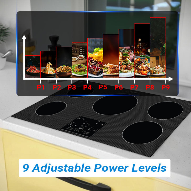Equator 36 inch Built-In 5 Burner Induction Cooktop POWER BOOST Keep Warm 240V/9600W