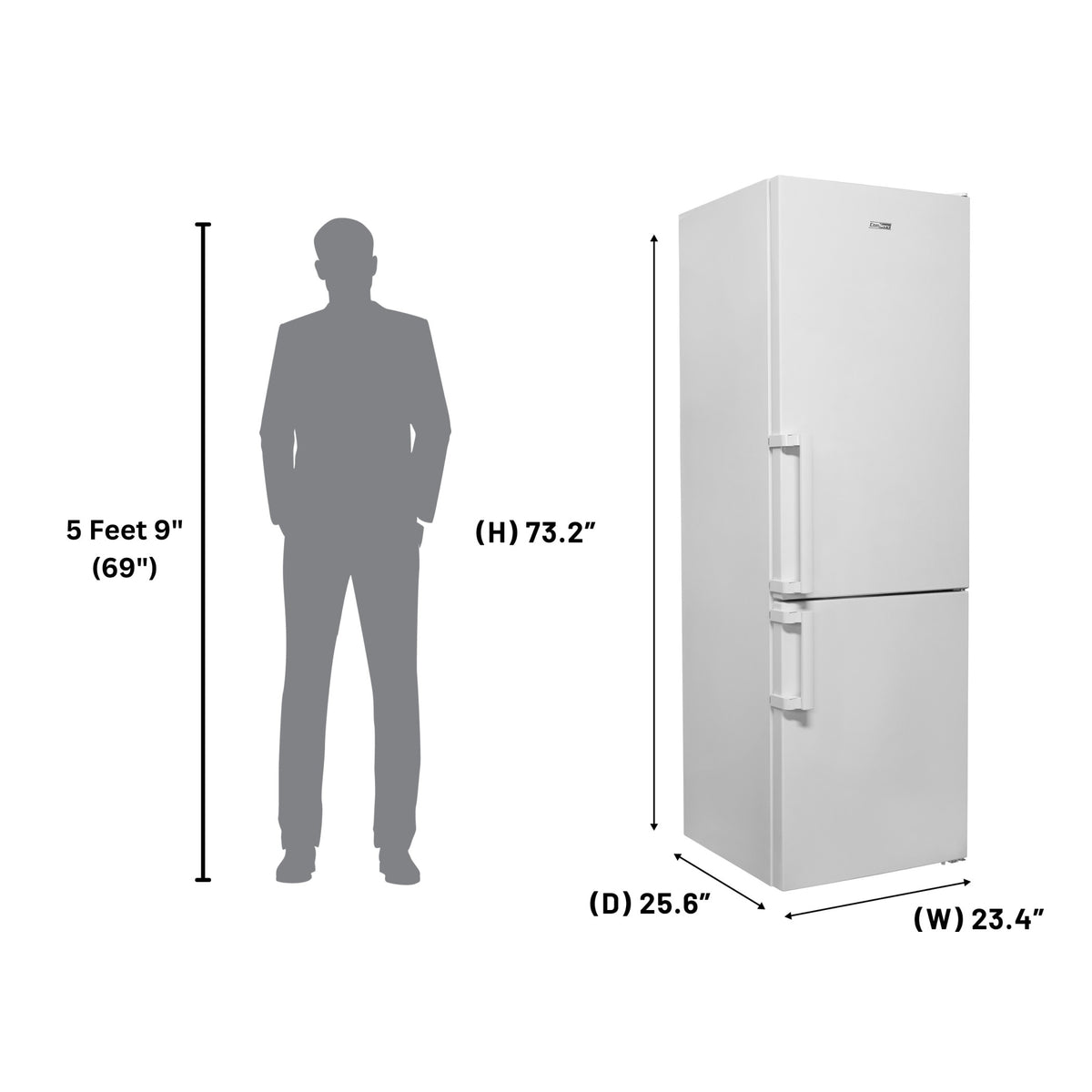 Conserv 12cf No Frost Bottom Freezer Refrigerator Wine Rack GARAGE READY E-Star