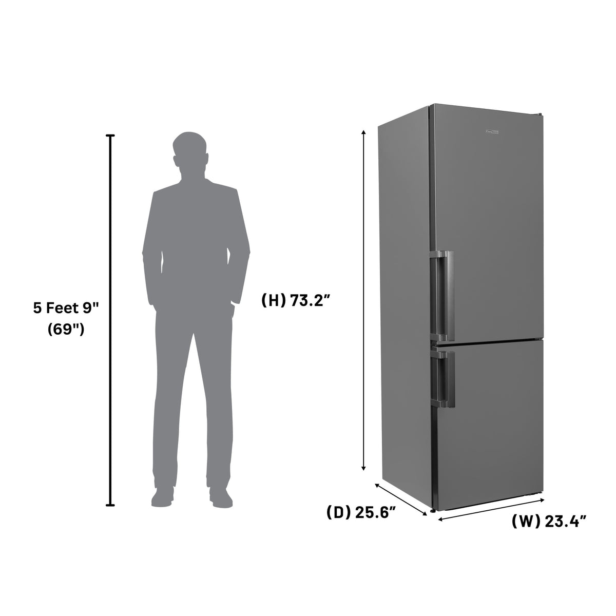 Conserv 12cf No Frost Bottom Freezer Refrigerator Wine Rack GARAGE READY E-Star