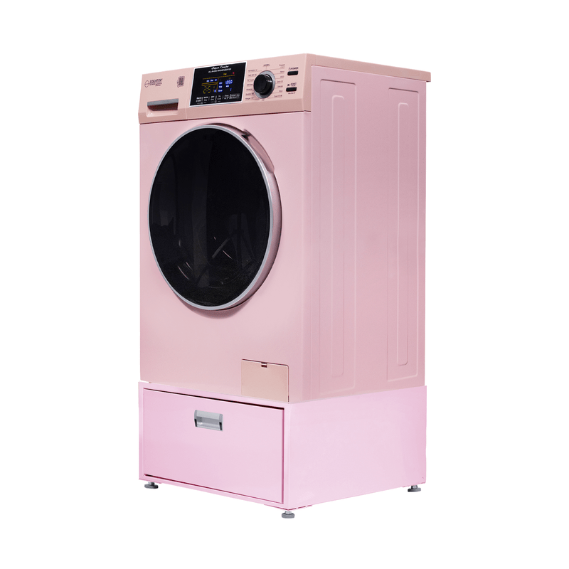 Lavadora secadora todo en uno CONVERTIBLE PET Ciclo de higienización 1.62 pies cúbicos/15 libras 1400 RPM + Pedestal