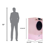 Lavadora secadora todo en uno CONVERTIBLE PET Ciclo de higienización 1.62 pies cúbicos/15 libras 1400 RPM + Pedestal