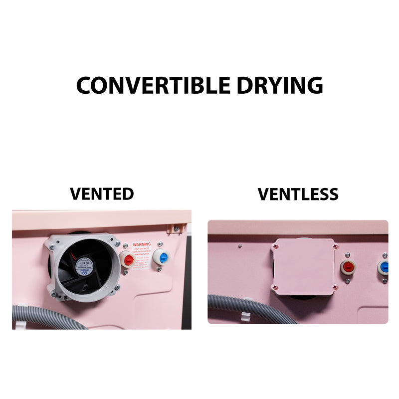 Lavadora secadora todo en uno CONVERTIBLE PET Ciclo de higienización 1.62 pies cúbicos/15 libras 1400 RPM + Pedestal