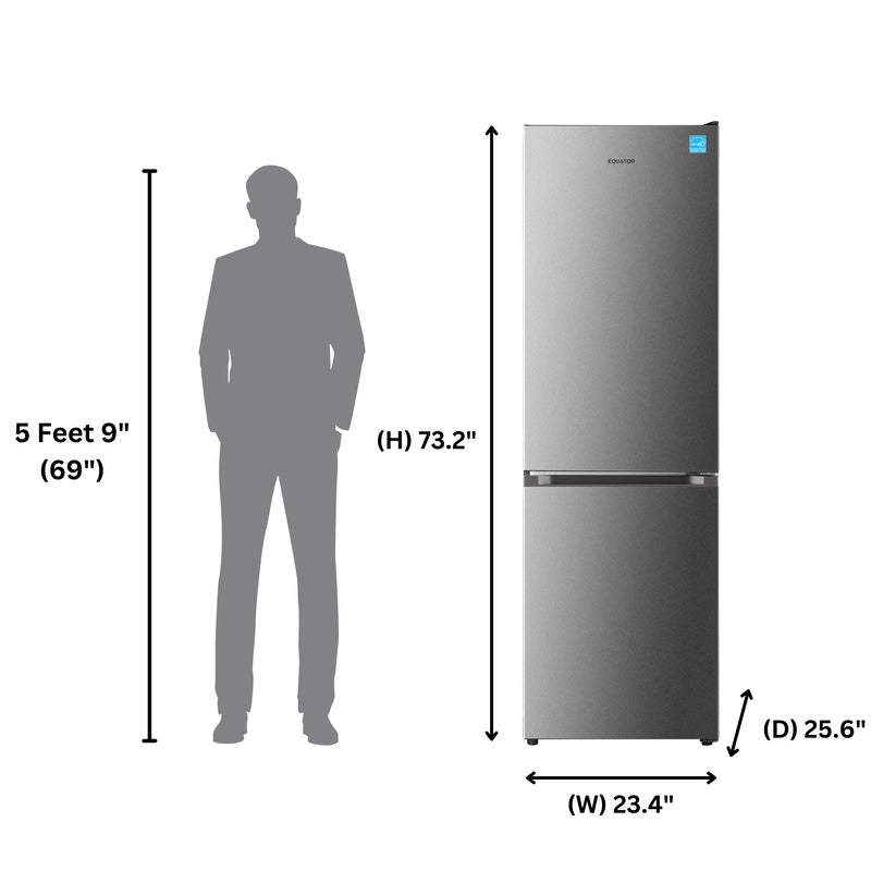 Bottom Mount Refrigerator-Freezer FACTORY INSTALLED ICE MAKER Frost Free Reversible 110V - EStar