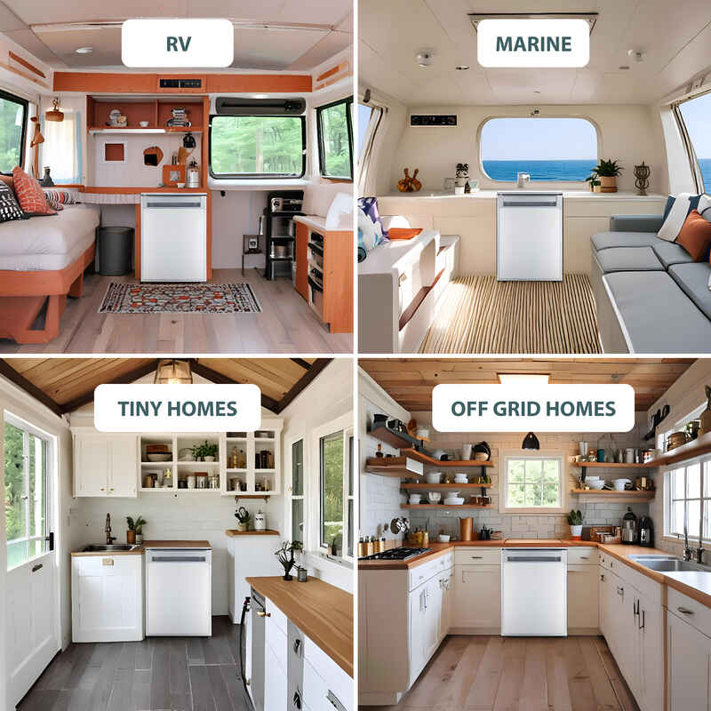 Compact RV-Marine-Offgrid Convertible Refrigerator-Freezer 1.6cf 12V 110V
