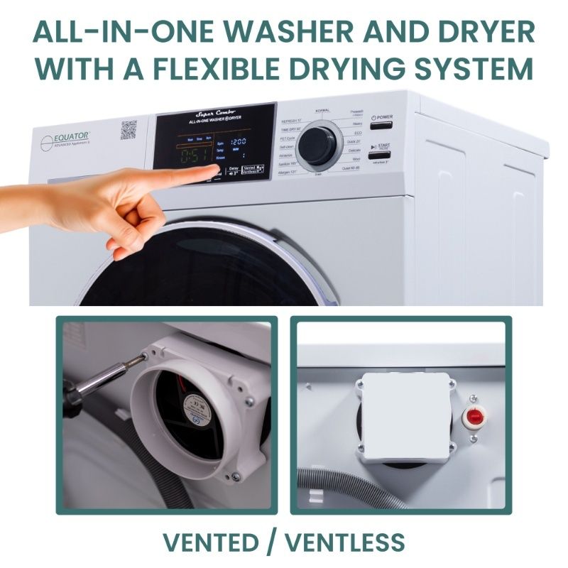 Original All-In-One 4600 Washer Dryer VENTLESS/VENTED PET Cycle 1.62cf/15lbs 110V