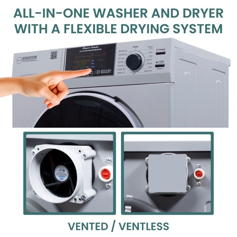 Original All-In-One 4600 Washer Dryer VENTLESS/VENTED PET Cycle 1.62cf/15lbs 110V