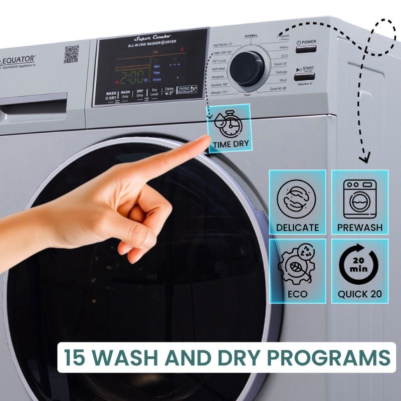 Original All-In-One 4600 Washer Dryer VENTLESS/VENTED PET Cycle 1.62cf/15lbs 110V