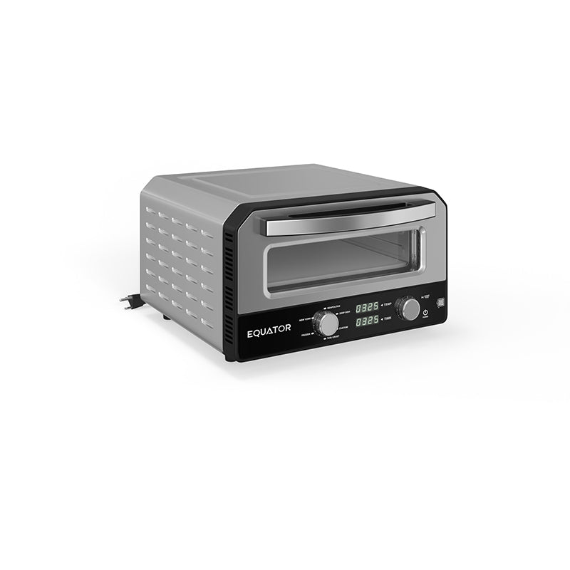 Horno para pizza Equator de 0.5 pies cúbicos para interiores/exteriores con piedra para hornear auténtica – Cocina pizzas de 12 pulgadas, 6 modos preestablecidos, ajustes personalizados y juego de accesorios para un verdadero sabor a pizzería en casa