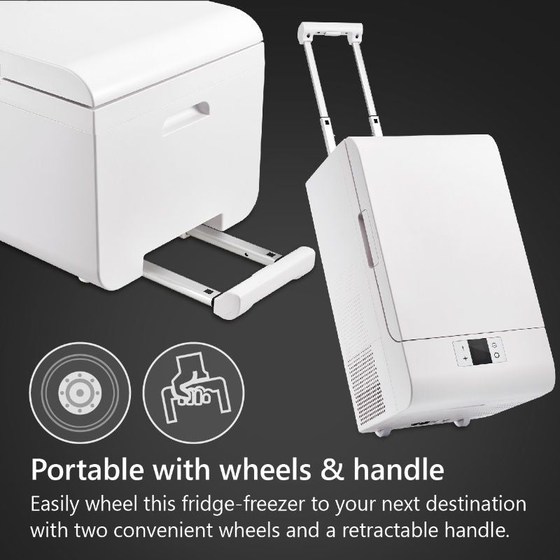 Rolling Fridge-Freezer Portable Casters Retractable Handle 0.7cf 12/110V