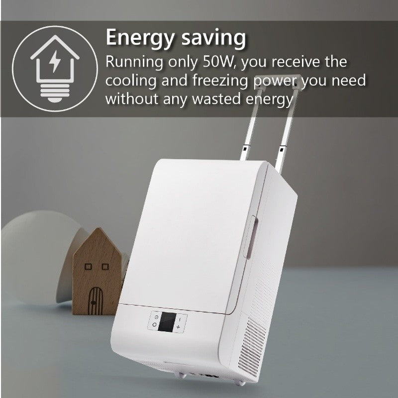 Rolling Fridge-Freezer Portable Casters Retractable Handle 0.7cf 12/110V