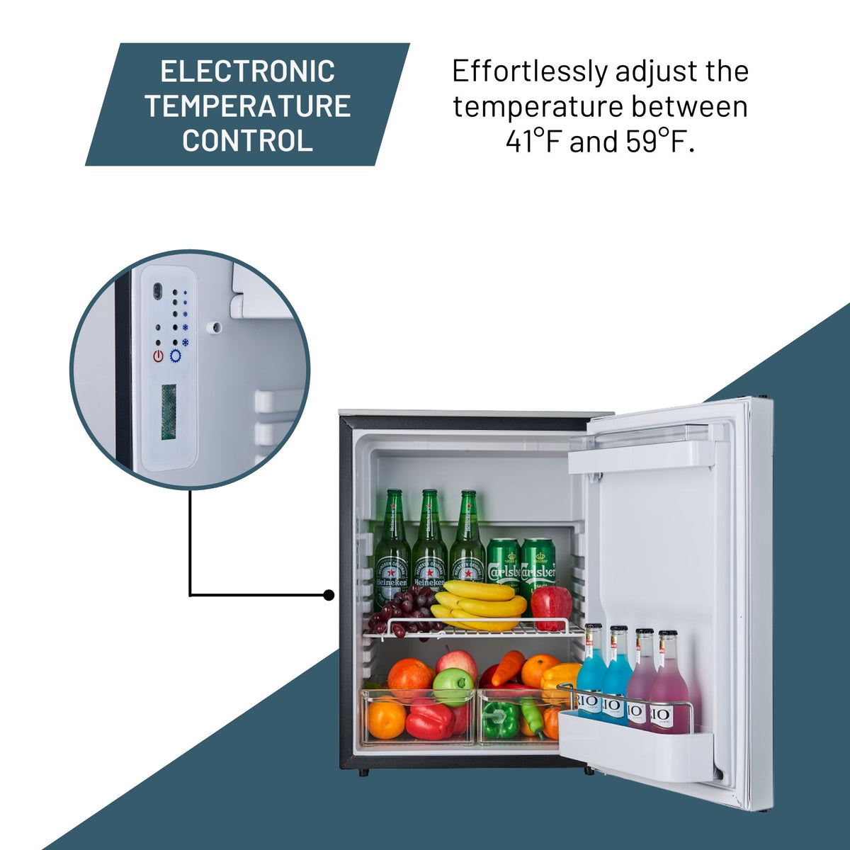 12V/DC Mini-Fridge Freezer 2.8cf Silver for RV BOAT OFF-GRID