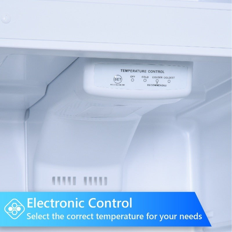 Refrigerador Conserv de 10 pies cúbicos, congelador superior, 24 pulgadas, sin escarcha, Energy Star, silencioso 43dB, 110V, acero inoxidable