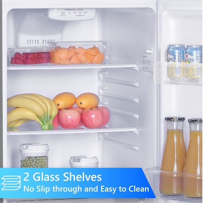 Refrigerador Conserv de 10 pies cúbicos, congelador superior, 24 pulgadas, sin escarcha, Energy Star, silencioso 43dB, 110V, acero inoxidable