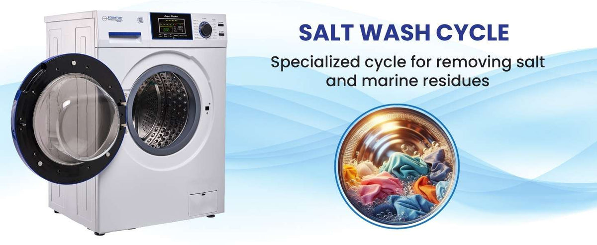 Lave-linge marin ANTIROUILLE 1,62 pi³/15 lb, 1400 tr/min, cycle sel, désinfection, 110 V