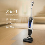 Aspiradora, barredora y fregadora 3 en 1 Equator Smart para suelos y alfombras, autolimpiante, con aviso por voz, 8 lbs