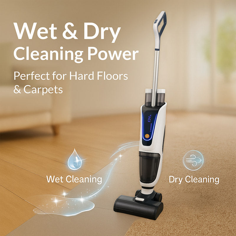Aspiradora, barredora y fregadora 3 en 1 Equator Smart para suelos y alfombras, autolimpiante, con aviso por voz, 8 lbs